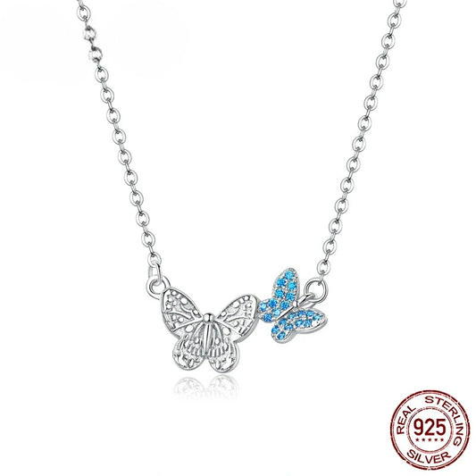 Blue Butterfly Necklace