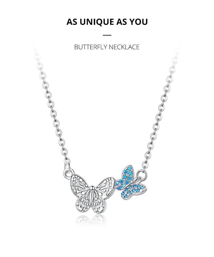 Blue Butterfly Necklace